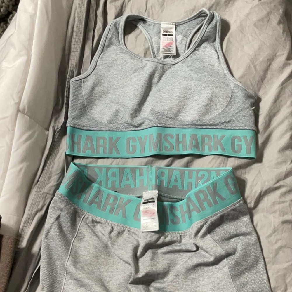 Gymshark Teal and Gray Activewear Set